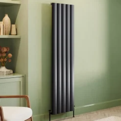 Toasty Forma Matt Black Vertical Aluminium Radiator