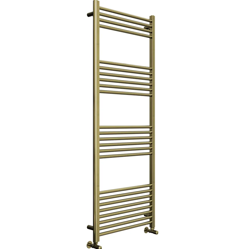 Toasty Glow Brushed Brass 22mm Heated Ladder Towel Rail
