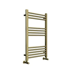 Toasty Glow Brushed Brass 22mm Heated Ladder Towel Rail