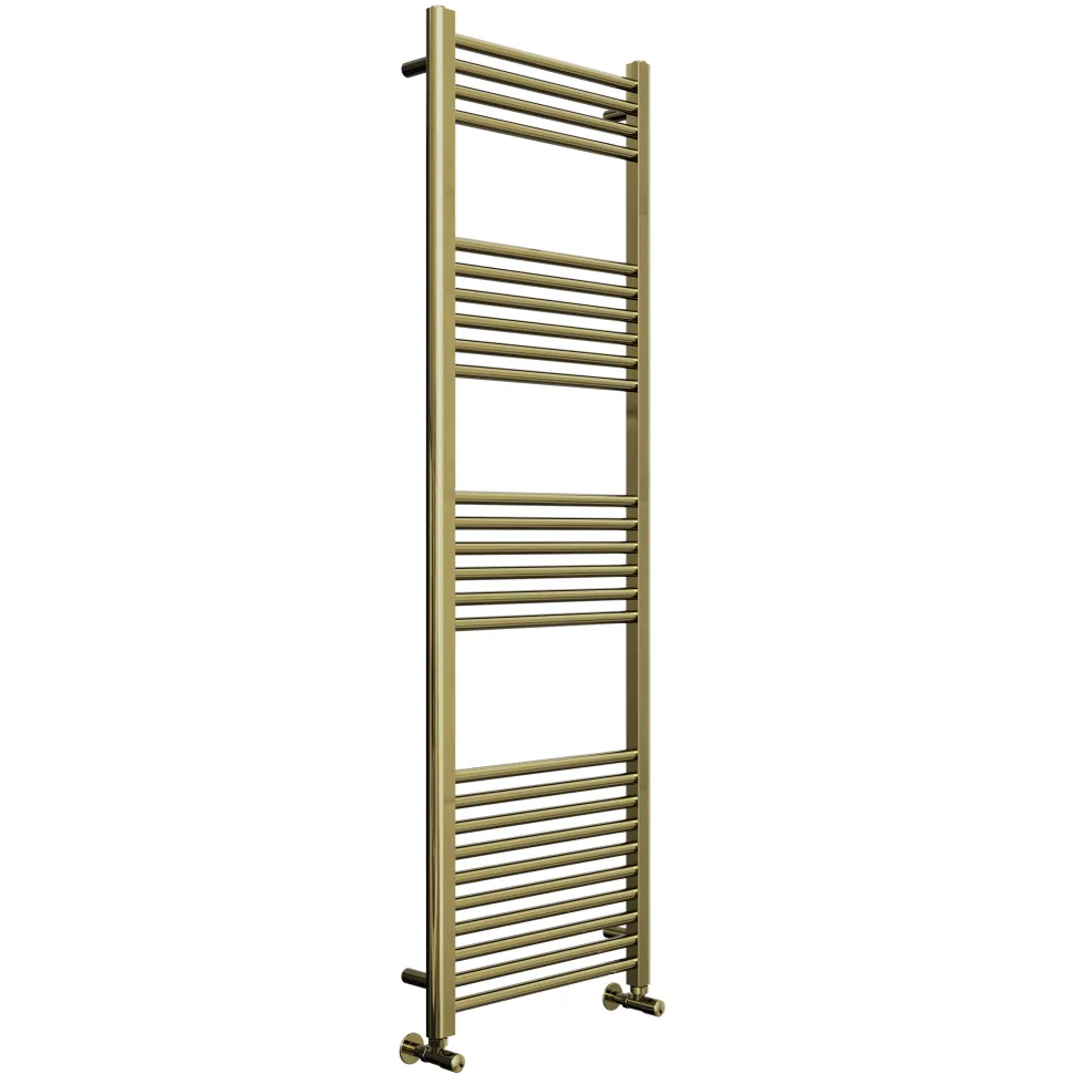 Toasty Glow Brushed Brass 22mm Heated Ladder Towel Rail