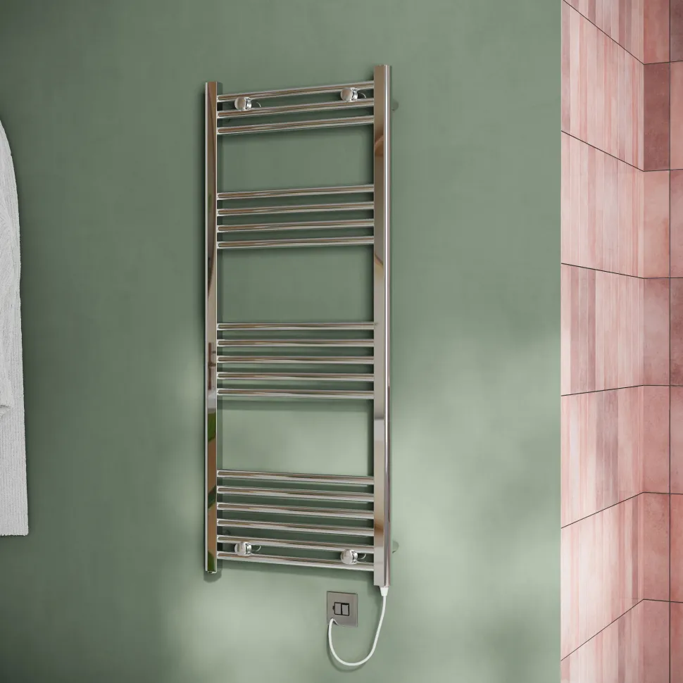 Toasty Glow Chrome 22mm Electric Heated Ladder Towel Rail with Heating Element
