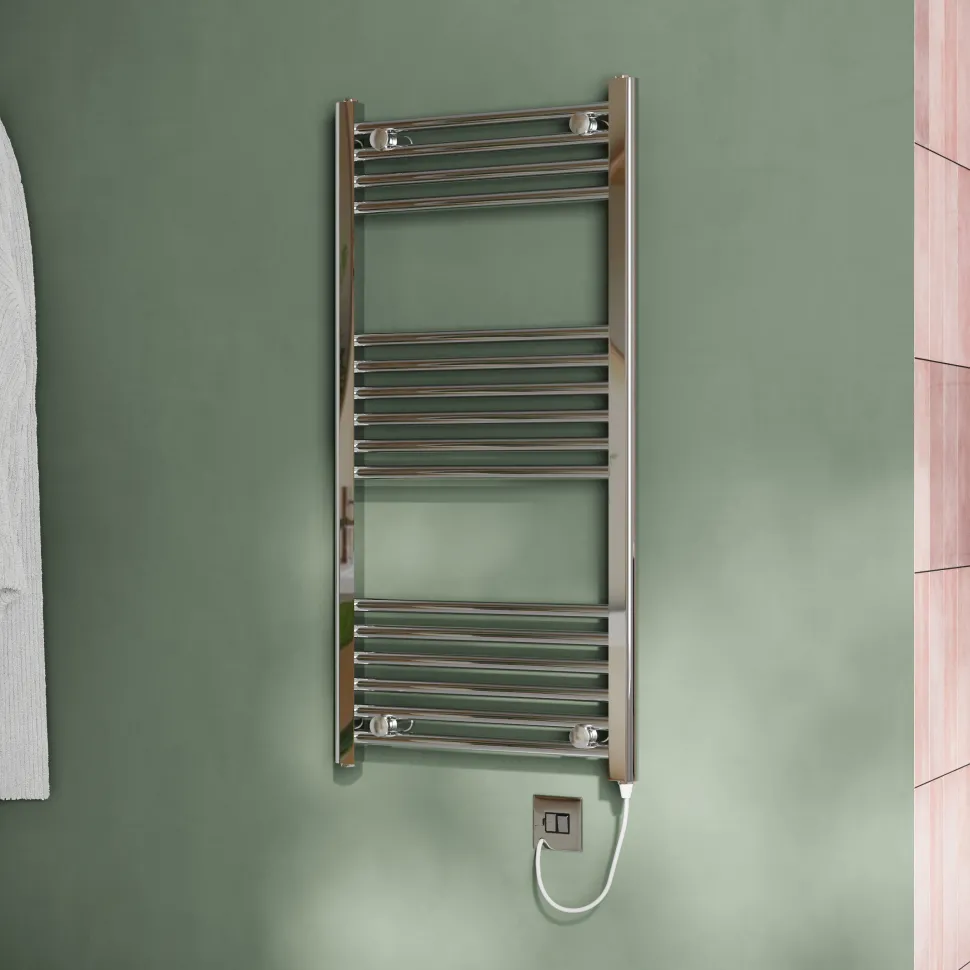 Toasty Glow Chrome 22mm Electric Heated Ladder Towel Rail with Heating Element