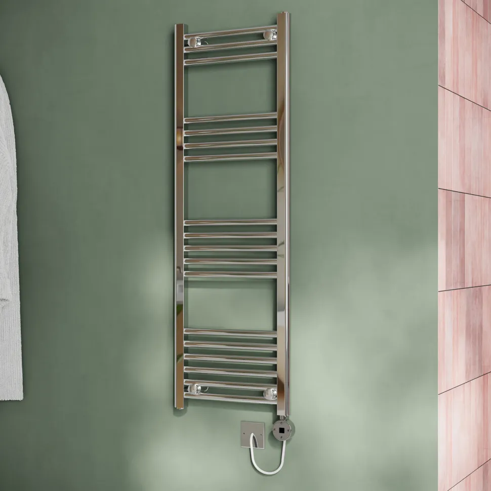 Toasty Glow Chrome 22mm Electric Heated Ladder Towel Rail with Heating Element