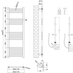 Toasty Glow Chrome 22mm Electric Heated Ladder Towel Rail with Heating Element