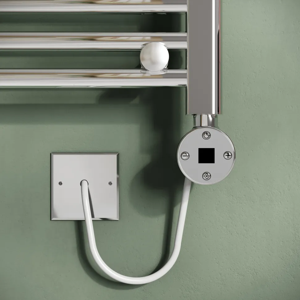 Toasty Glow Chrome 22mm Electric Heated Ladder Towel Rail with Heating Element