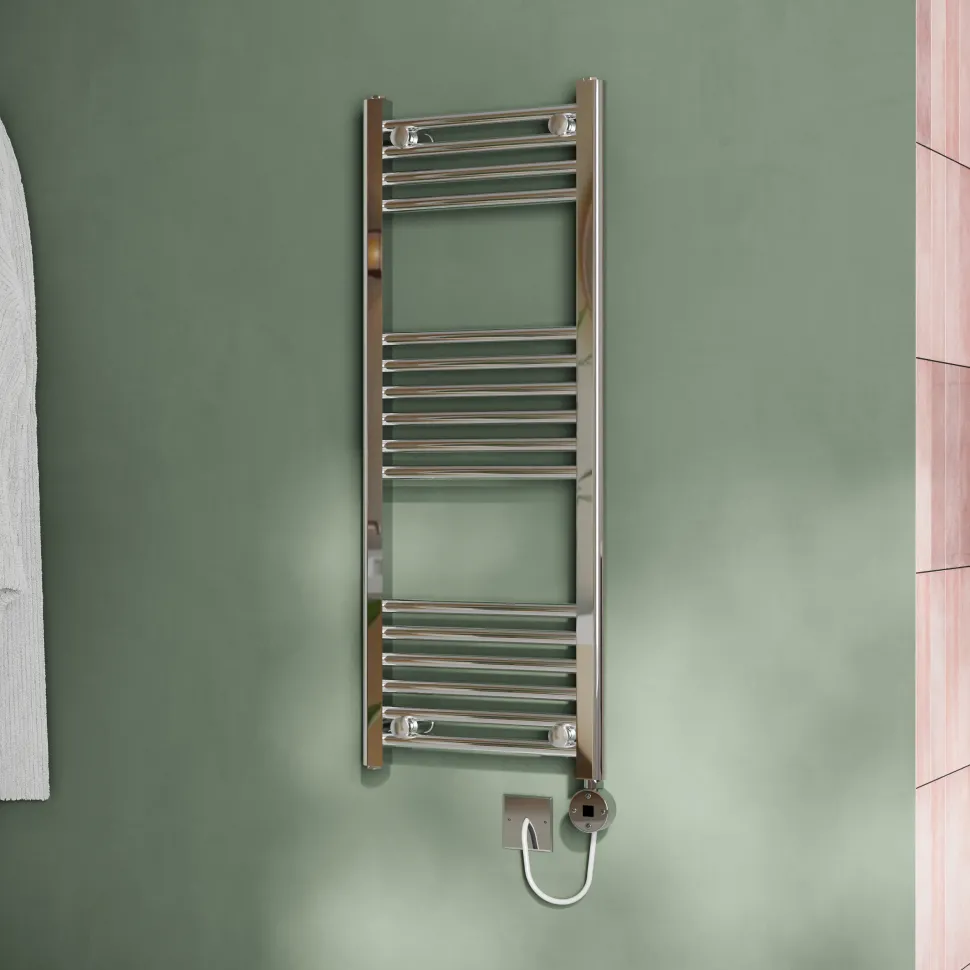 Toasty Glow Chrome 22mm Electric Heated Ladder Towel Rail with Heating Element