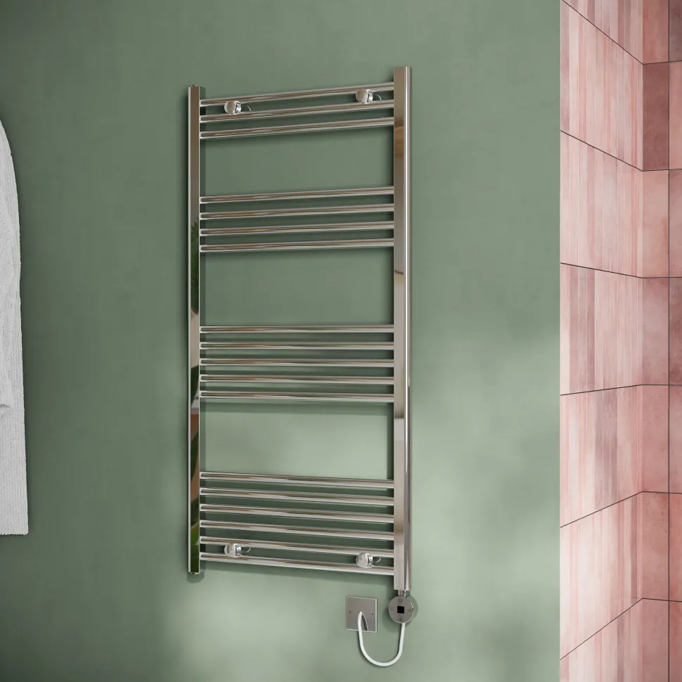 Toasty Glow Chrome 22mm Electric Heated Ladder Towel Rail with Heating Element