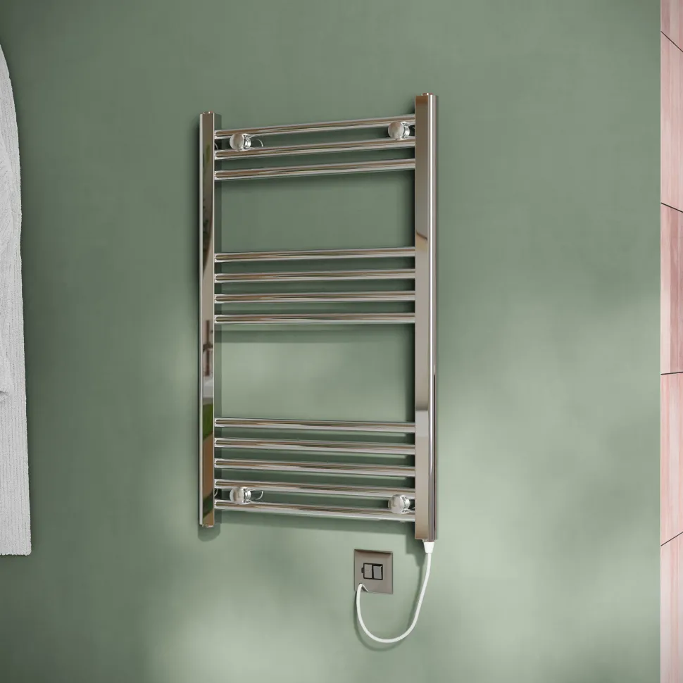Toasty Glow Chrome 22mm Electric Heated Ladder Towel Rail with Heating Element