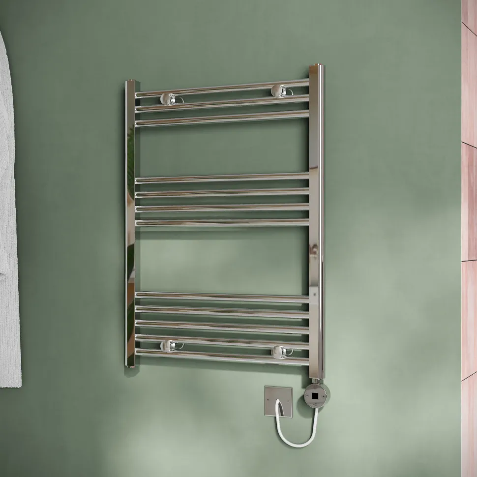 Toasty Glow Chrome 22mm Electric Heated Ladder Towel Rail with Heating Element