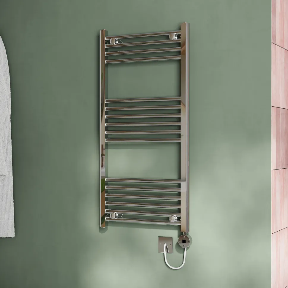 Toasty Glow Chrome 22mm Electric Heated Ladder Towel Rail with Heating Element