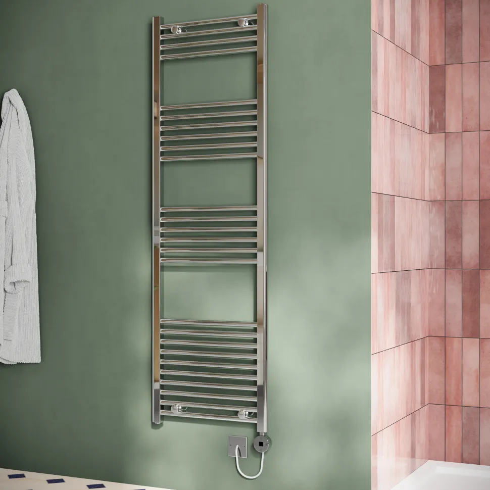 Toasty Glow Chrome 22mm Electric Heated Ladder Towel Rail with Heating Element