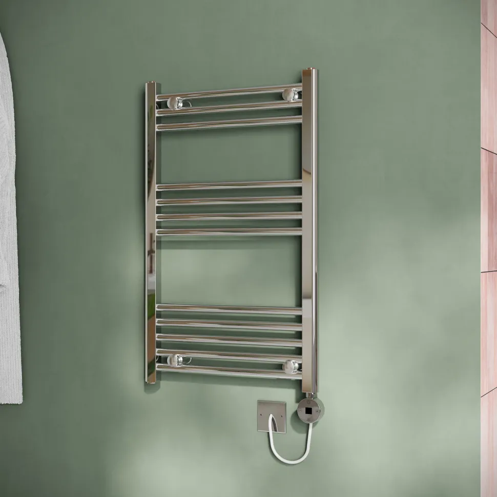 Toasty Glow Chrome 22mm Electric Heated Ladder Towel Rail with Heating Element