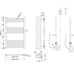Toasty Glow Chrome 22mm Electric Heated Ladder Towel Rail with Heating Element