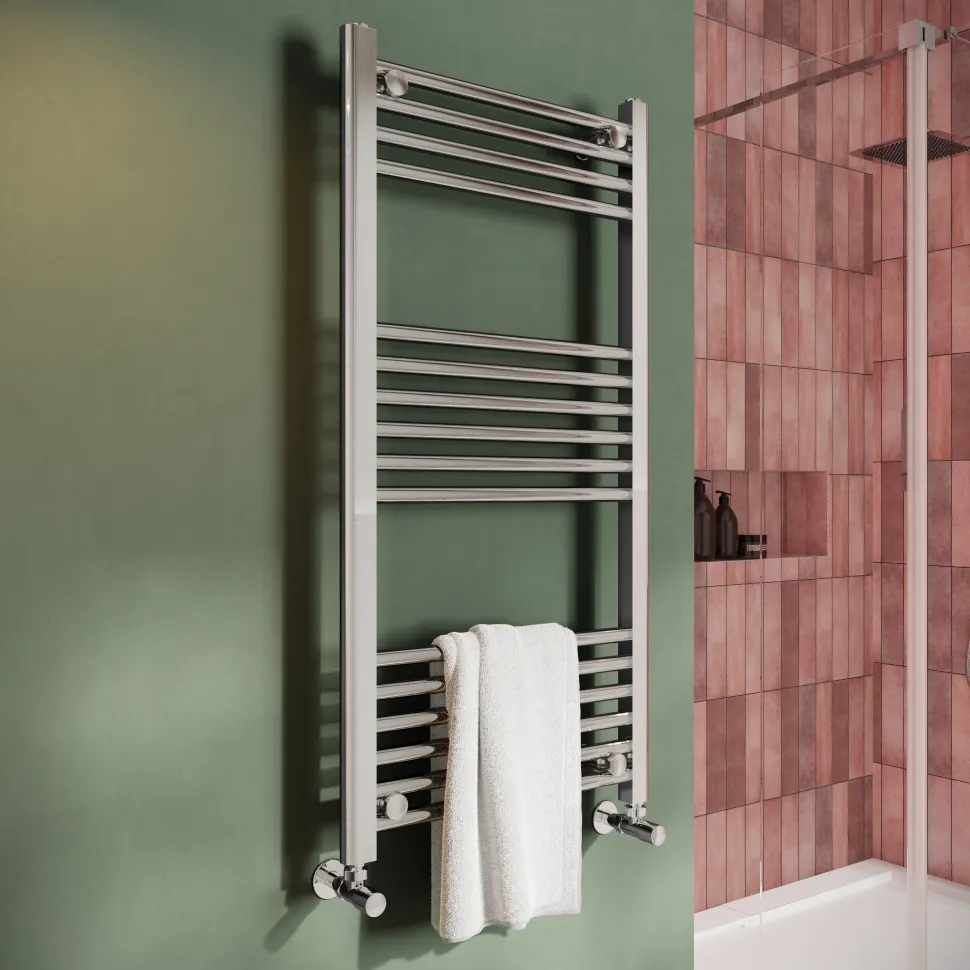 Toasty Glow Chrome 22mm Heated Ladder Towel Rail