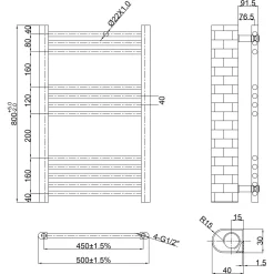 Toasty Glow Chrome 22mm Heated Ladder Towel Rail