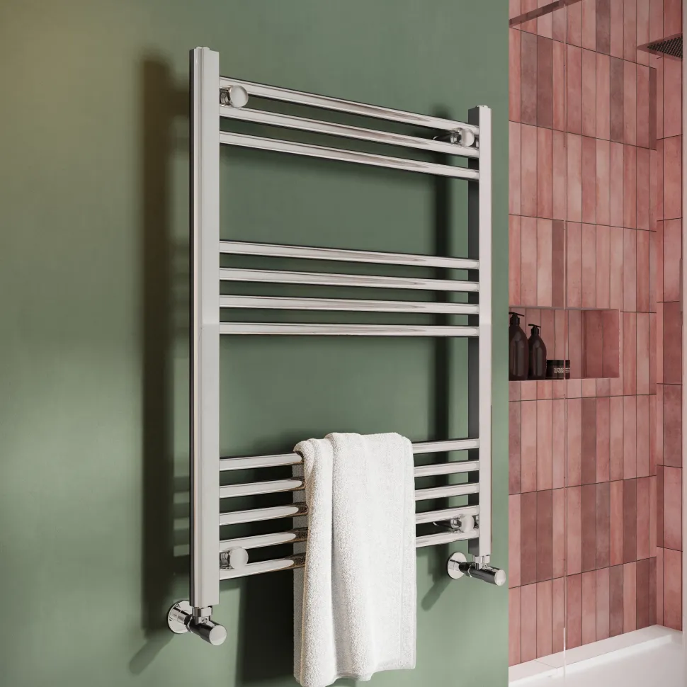 Toasty Glow Chrome 22mm Heated Ladder Towel Rail
