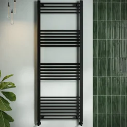 Toasty Glow Matt Black 22mm Heated Ladder Towel Rail