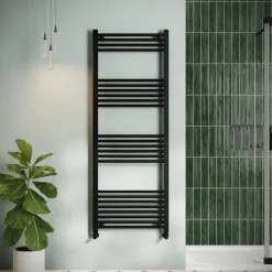 Toasty Glow Matt Black 22mm Heated Ladder Towel Rail