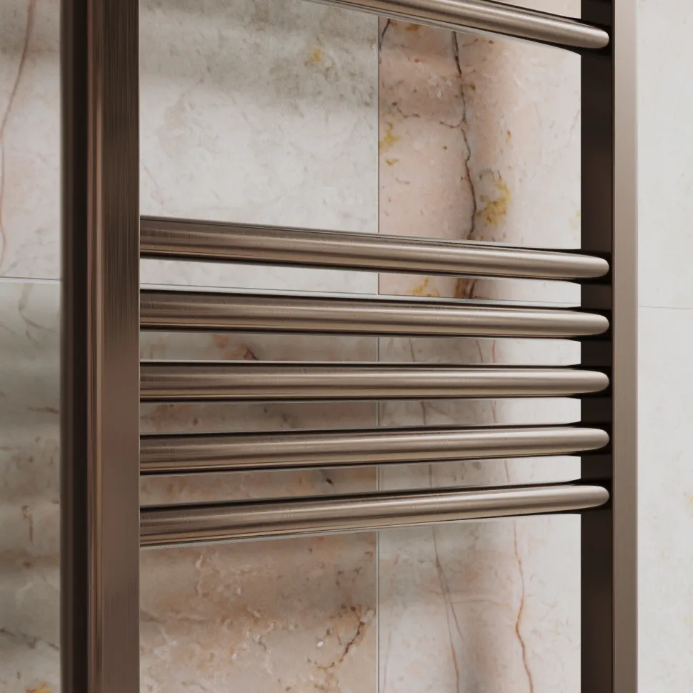 Toasty Glow Premium Brushed Bronze 25mm Heated Towel Rail