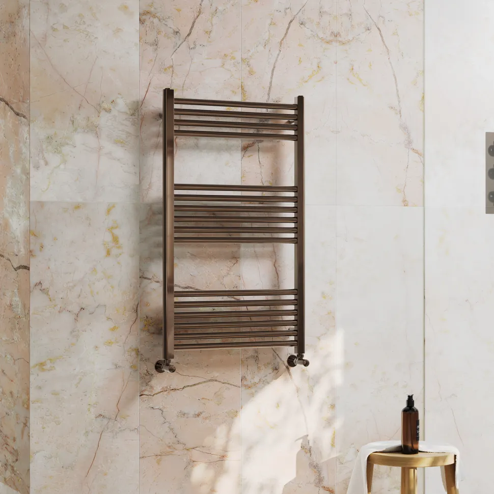 Toasty Glow Premium Brushed Bronze 25mm Heated Towel Rail