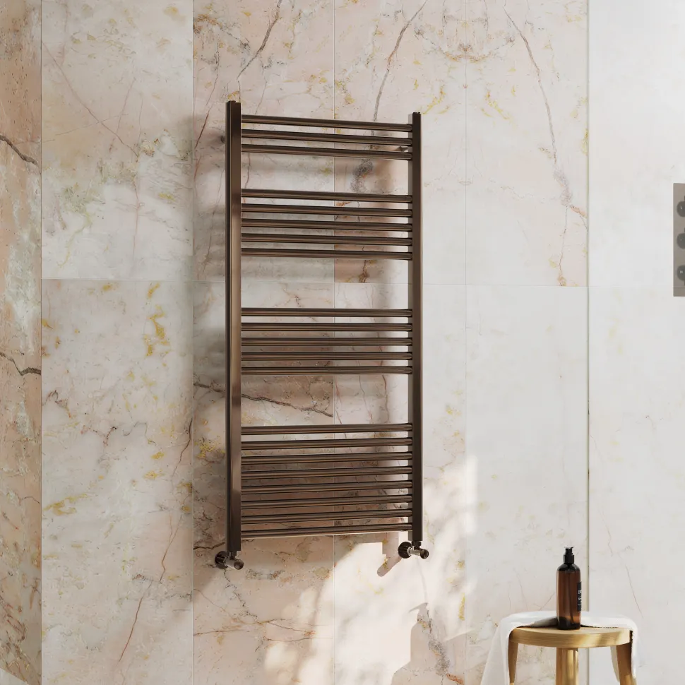 Toasty Glow Premium Brushed Bronze 25mm Heated Towel Rail