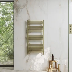 Toasty Glow Premium Brushed Brass 25mm Heated Towel Rail