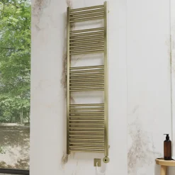 Toasty Glow Premium Brushed Brass 25mm Electric Heated Towel Rail with Heating Element