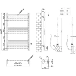 Toasty Glow Premium Chrome 25mm Electric Heated Towel Rail with Heating Element