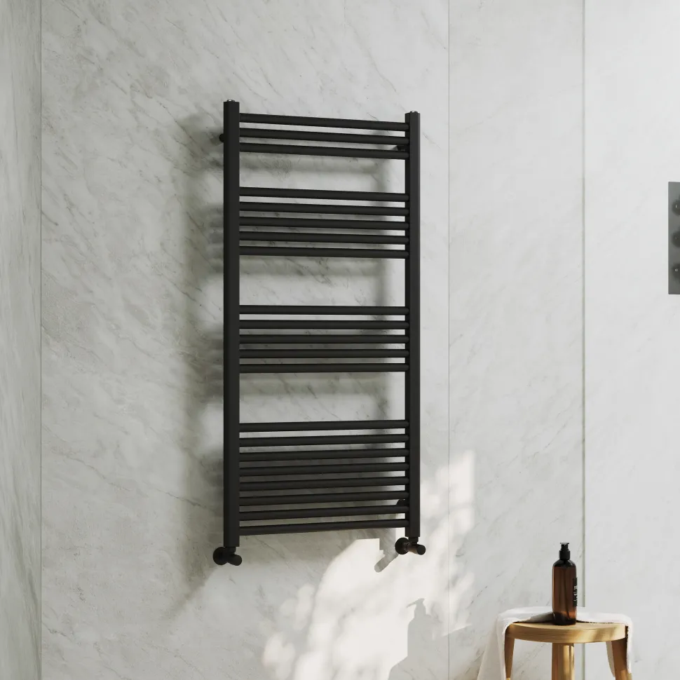 Toasty Glow Premium Matt Black 25mm Heated Towel Rail