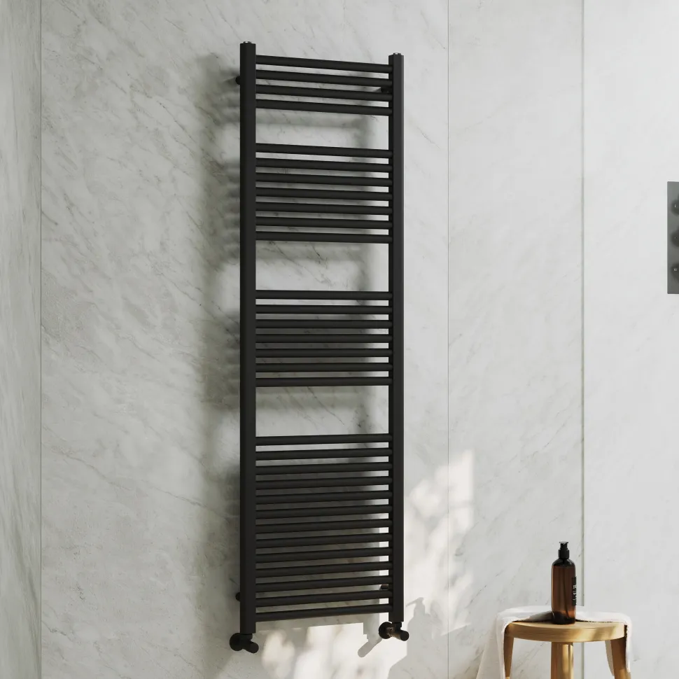 Toasty Glow Premium Matt Black 25mm Heated Towel Rail