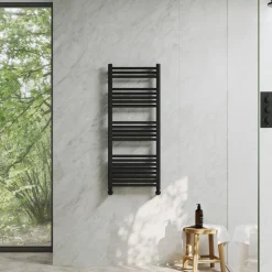 Toasty Glow Premium Matt Black 25mm Heated Towel Rail