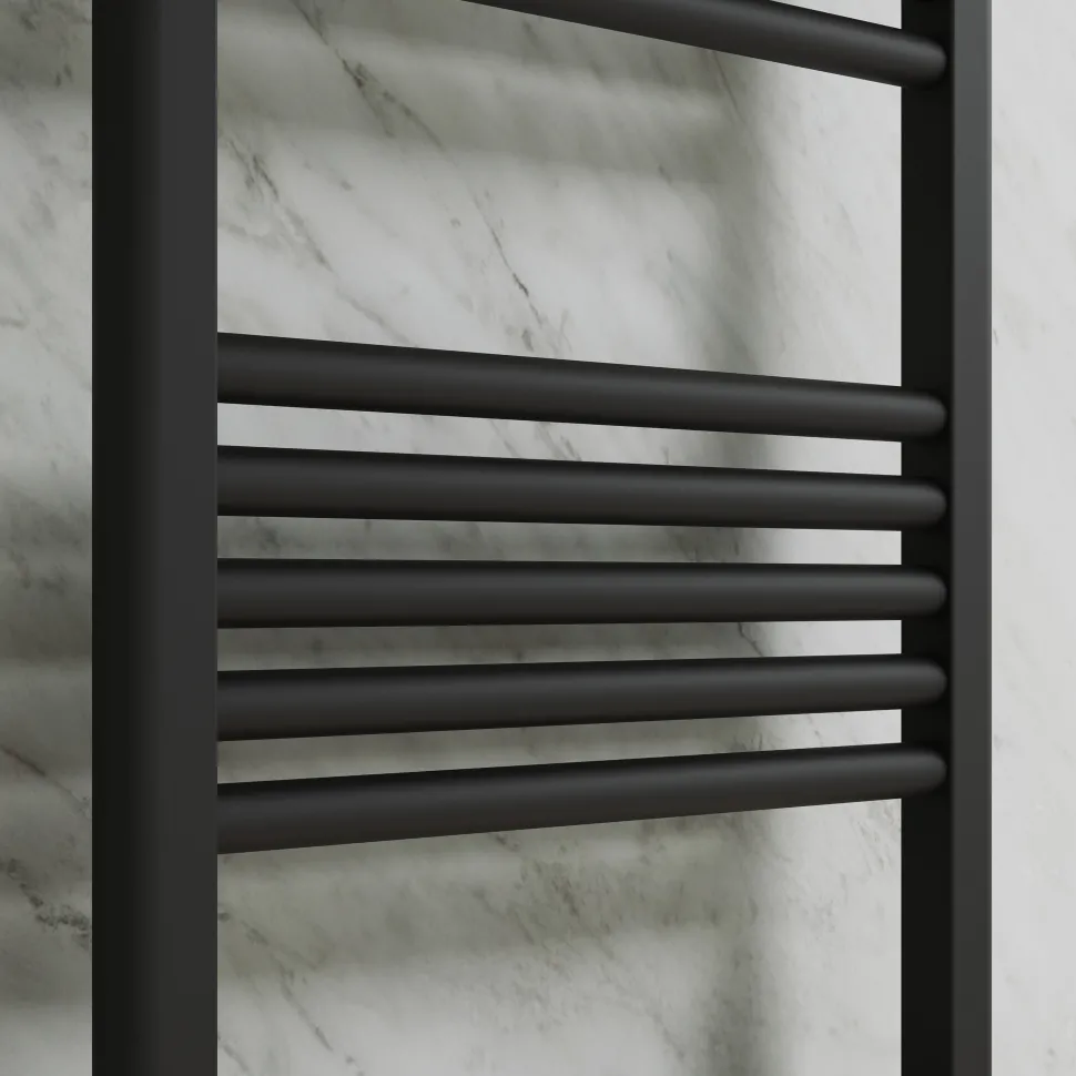 Toasty Glow Premium Matt Black 25mm Heated Towel Rail