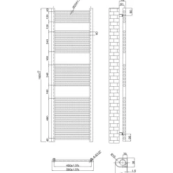 Toasty Glow Premium Matt Black 25mm Heated Towel Rail