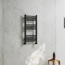 Toasty Glow Premium Matt Black 25mm Heated Towel Rail