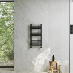 Toasty Glow Premium Matt Black 25mm Heated Towel Rail