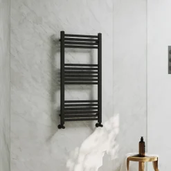 Toasty Glow Premium Matt Black 25mm Heated Towel Rail
