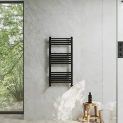 Toasty Glow Premium Matt Black 25mm Heated Towel Rail