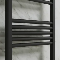 Toasty Glow Premium Matt Black 25mm Heated Towel Rail