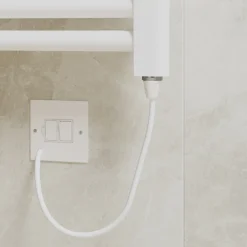 Toasty Glow Premium Matt White 25mm Electric Heated Towel Rail with Heating Element