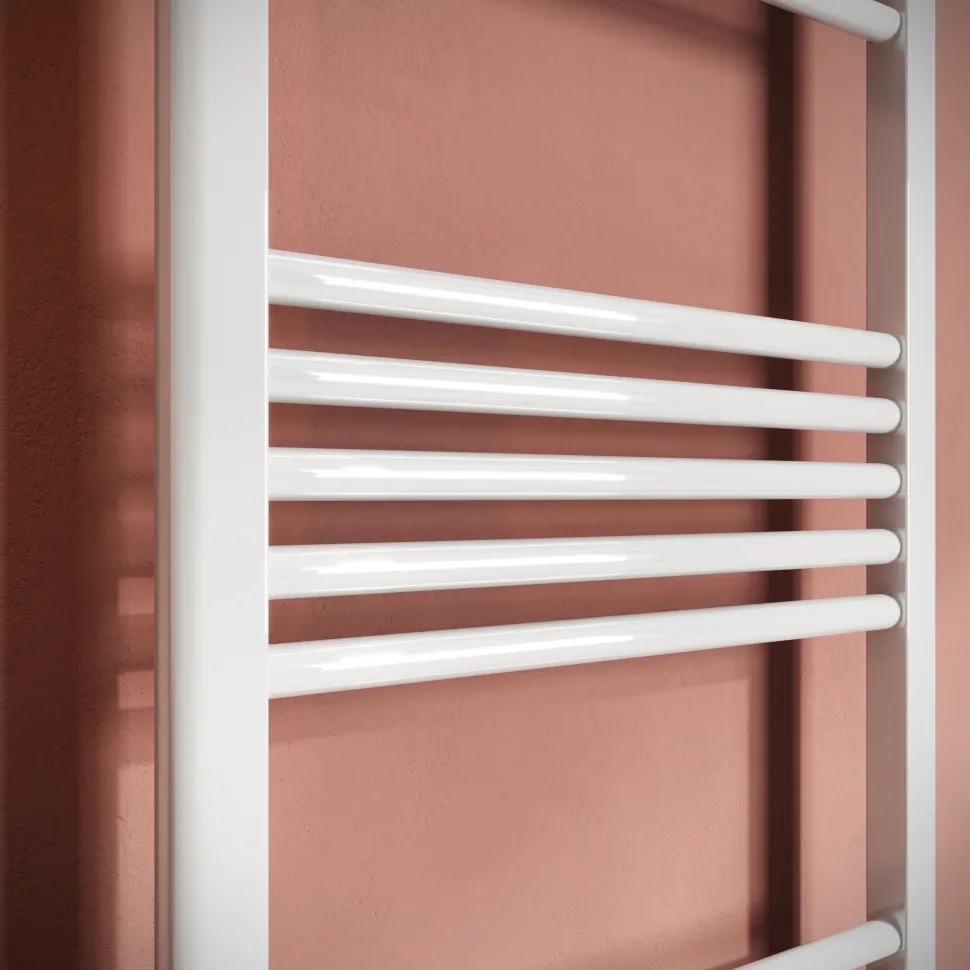 Toasty Glow White 22mm Electric Heated Ladder Towel Rail with Heating Element