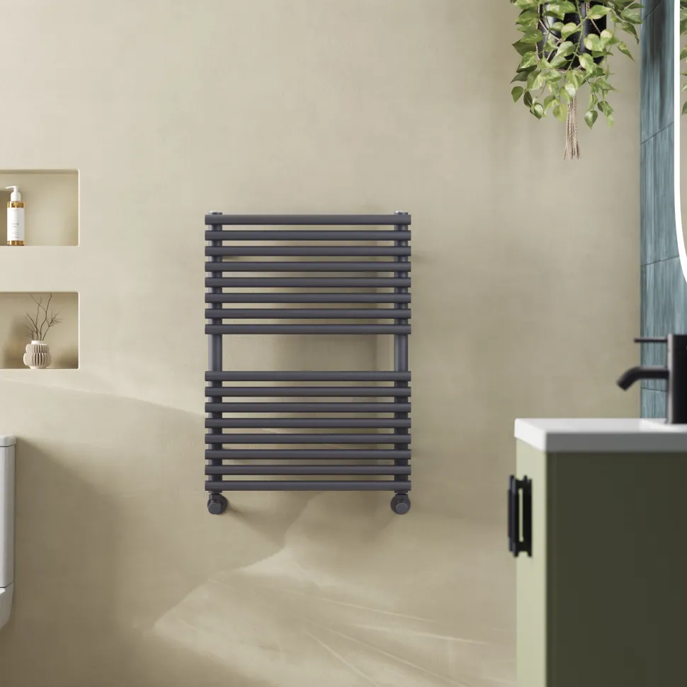 Toasty Halo Anthracite Bar on Bar Heated Towel Rail