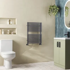 Toasty Halo Anthracite Bar on Bar Heated Towel Rail