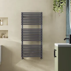 Toasty Halo Anthracite Bar on Bar Heated Towel Rail
