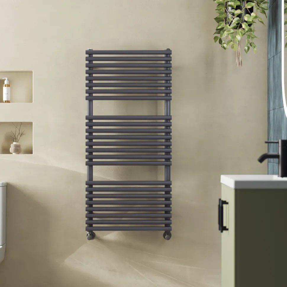 Toasty Halo Anthracite Bar on Bar Heated Towel Rail