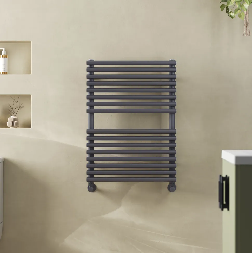 Toasty Halo Anthracite Bar on Bar Heated Towel Rail