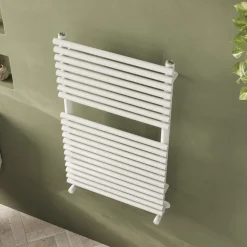 Toasty Halo Matt White Bar on Bar Heated Towel Rail