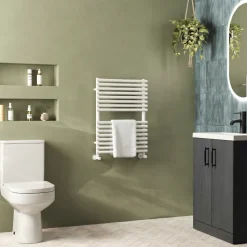 Toasty Halo Matt White Bar on Bar Heated Towel Rail