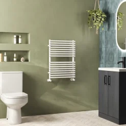 Toasty Halo Matt White Bar on Bar Heated Towel Rail