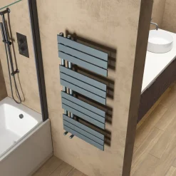 Toasty Haven Anthracite Flat Panel Offset Heated Towel Rail