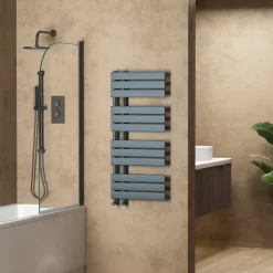 Toasty Haven Anthracite Flat Panel Offset Heated Towel Rail